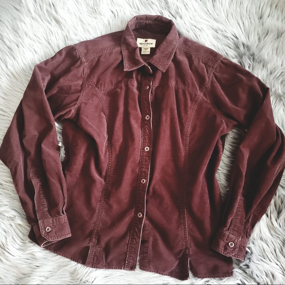 Woolrich Tops - Woolrich women’s burgundy Corduroy Button up
